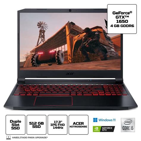 notebook gamer acer nitro 5 an517-52-50rs